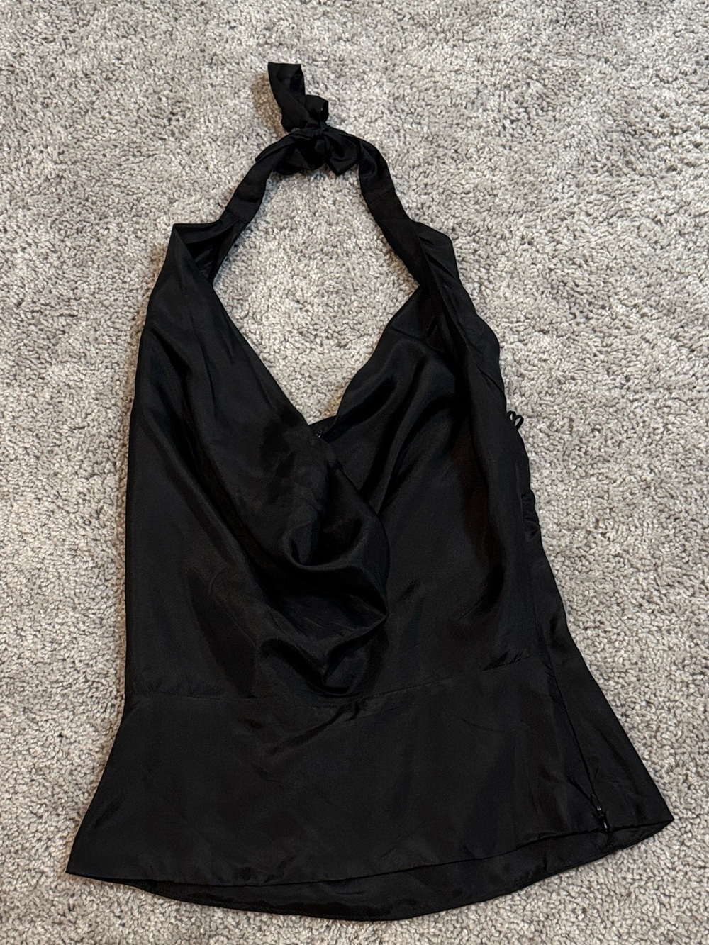 Reformation x Laura Harrier Holt Black Silk Halter Top XS
